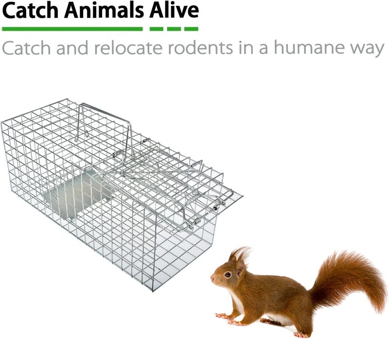 Anyhall Squirrel Trap Heavy Duty Humane Live Animal Cage Trap (No Assembly Required) - 17" x 7" x 7" - Image 2